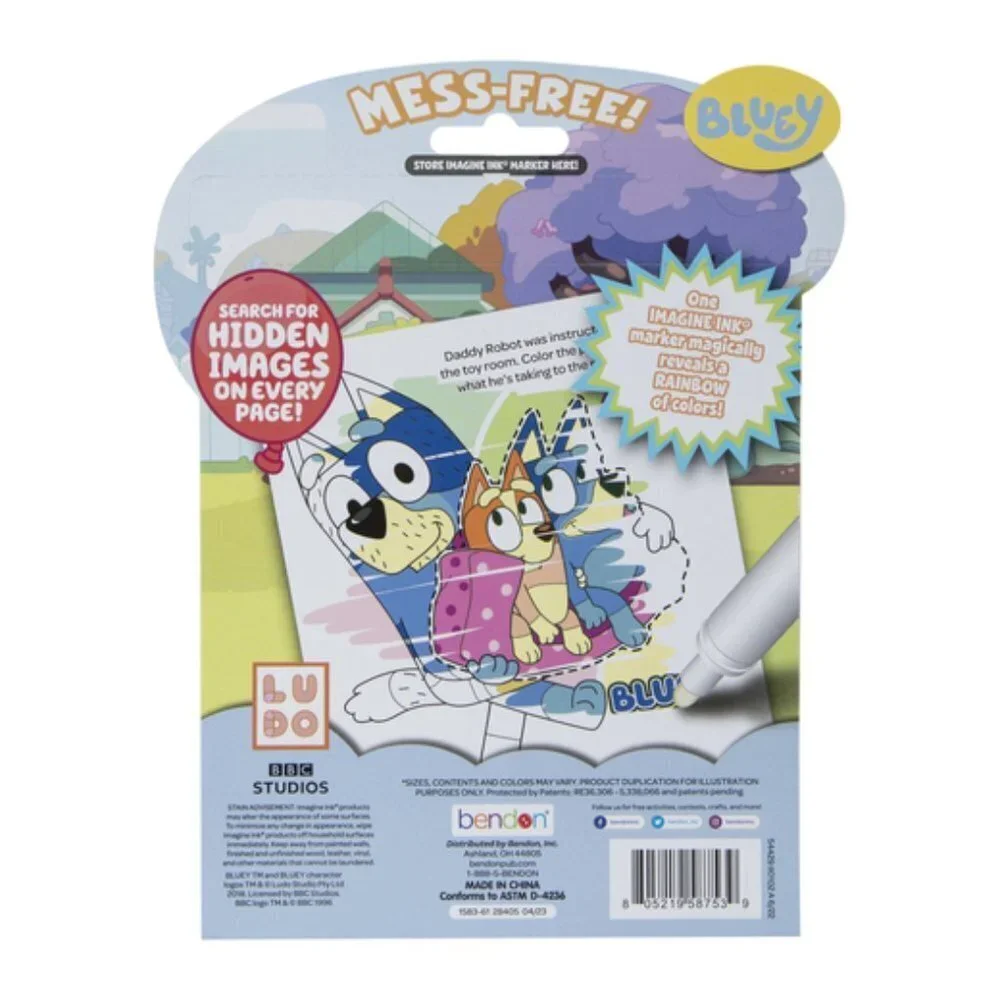 Imagine ink Magic ink Pictures Mess-Free Coloring Book - Bluey New in package